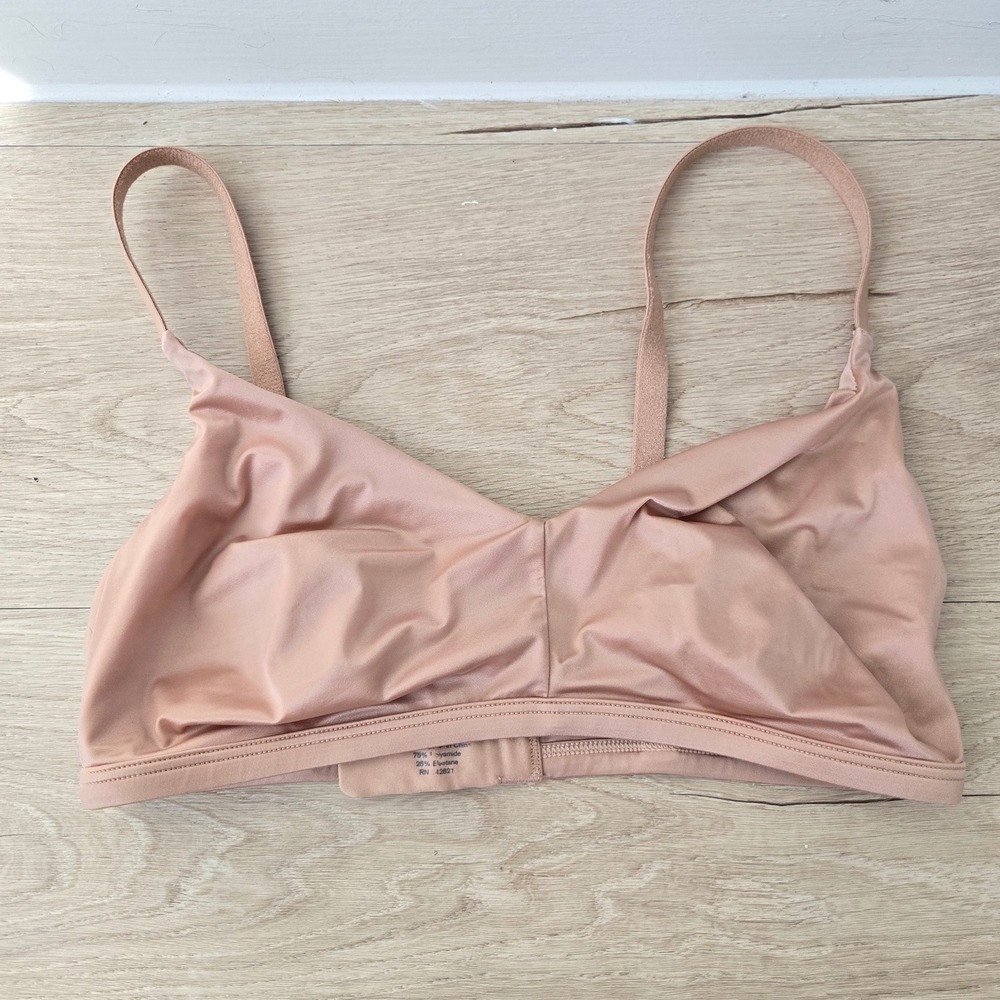 Negative Underwear Sieve Non-Wire Bra Buff Beige Nude Mesh Wireless Size 2